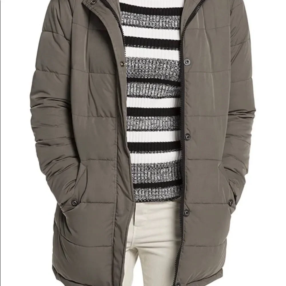 Maison Scotch Hooded Puffer Coat in Cream